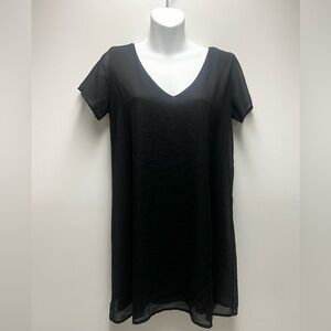 Lulu's Elegant Black V-Neck Short Sleeve Top​